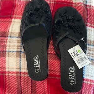 Women's Black Slide Sandals